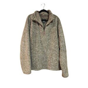 Members Mark Alpine Sherpa Sweater 2XL Putty Brown Pullover 1/4 Zip Mens